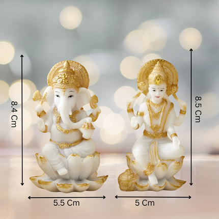 Set Of 2 Ganesh and Lakshmi Figurine