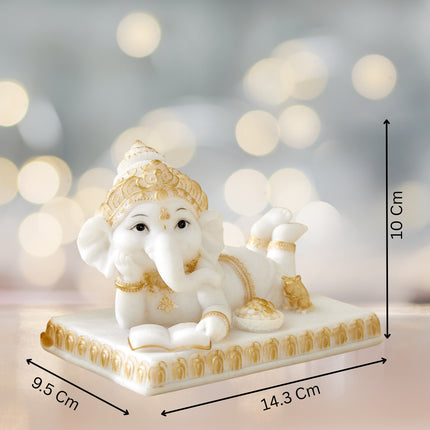 Ganesha Reading Book Figurine