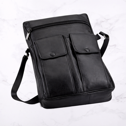 Black Large Sheep Leather Pouch